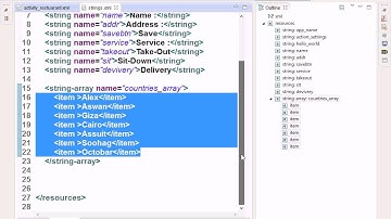 10 Android Course LanuchList Project Add AutoCompleteTextView in strings xml filter text