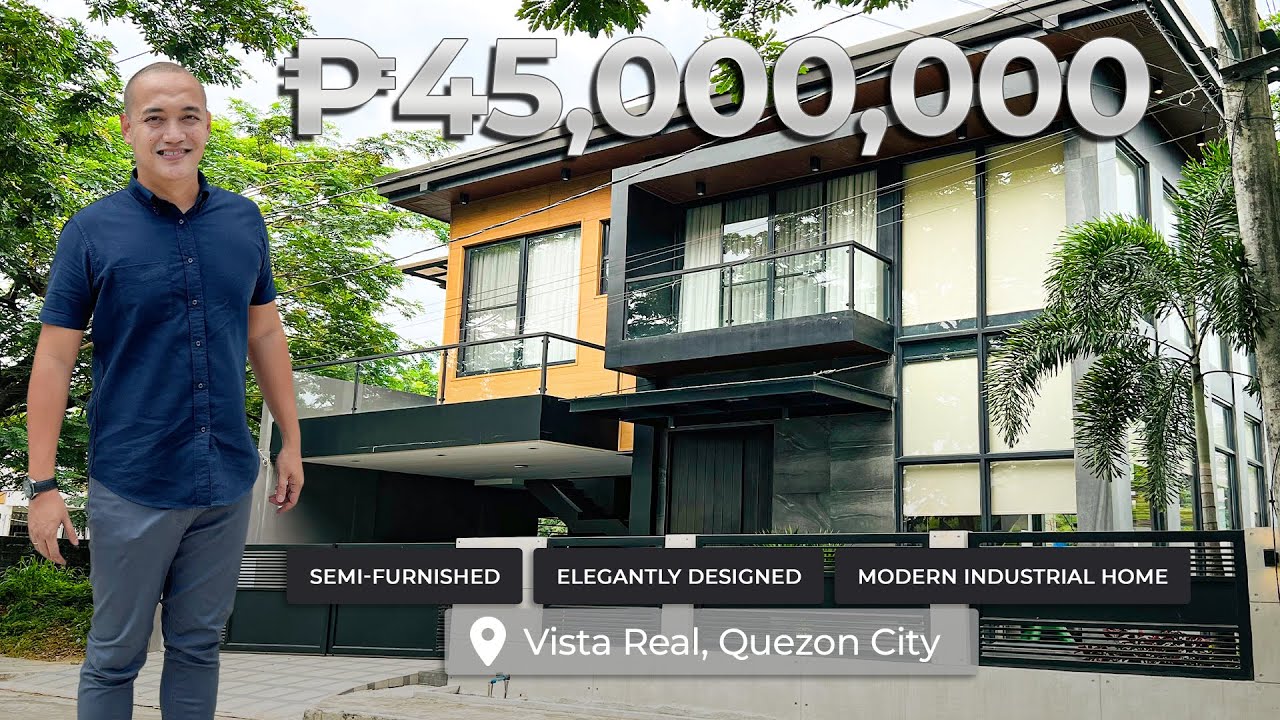 House Tour 191 | Elegant Modern Industrial Home with pool in Vista Real, Quezon City