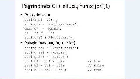 C++ eilučių duomenų tipas string 1 dalis