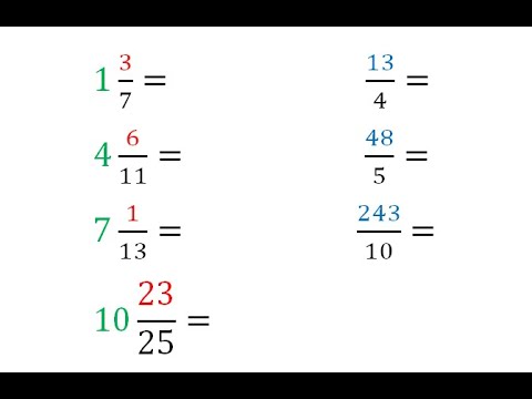 How To Convert Mixed Numbers To Improper Fractions and Improper ...