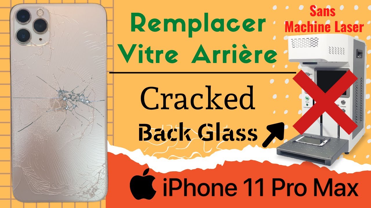 Vitre arrière iPhone 11 Pro Max Or (Grand trou) Sans Logo