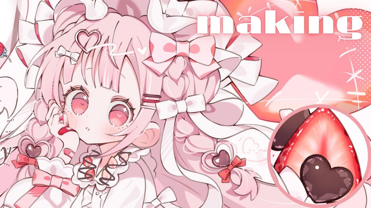 【🎀声あり】いちごの塗りも解説｜甘ロリドールメイキング【Valentine】