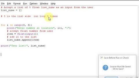 python program to Accept a list of 5 float numbers as an input from the user