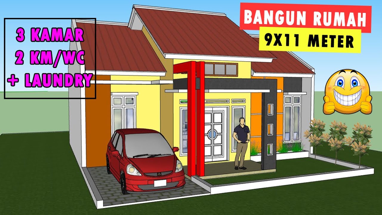 RUMAH MINIMALIS 9X11 METER 3 KAMAR TIDUR YouTube