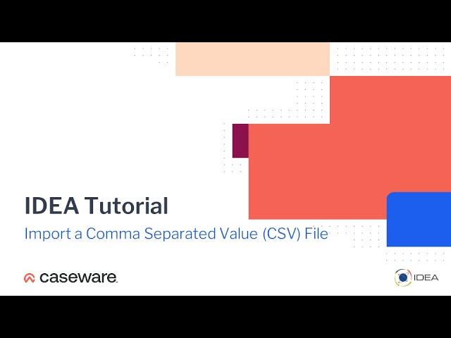 Import Comma Separated Value (CSV) File | IDEA 12 Tutorial (EN)