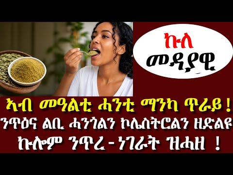 ኣብ መዓልቲ ሓንቲ ማንካ ጥራይ! ንጥዕና ልቢ፡ ሓንጎልን ኮሌስትሮልን | Dr Mayna