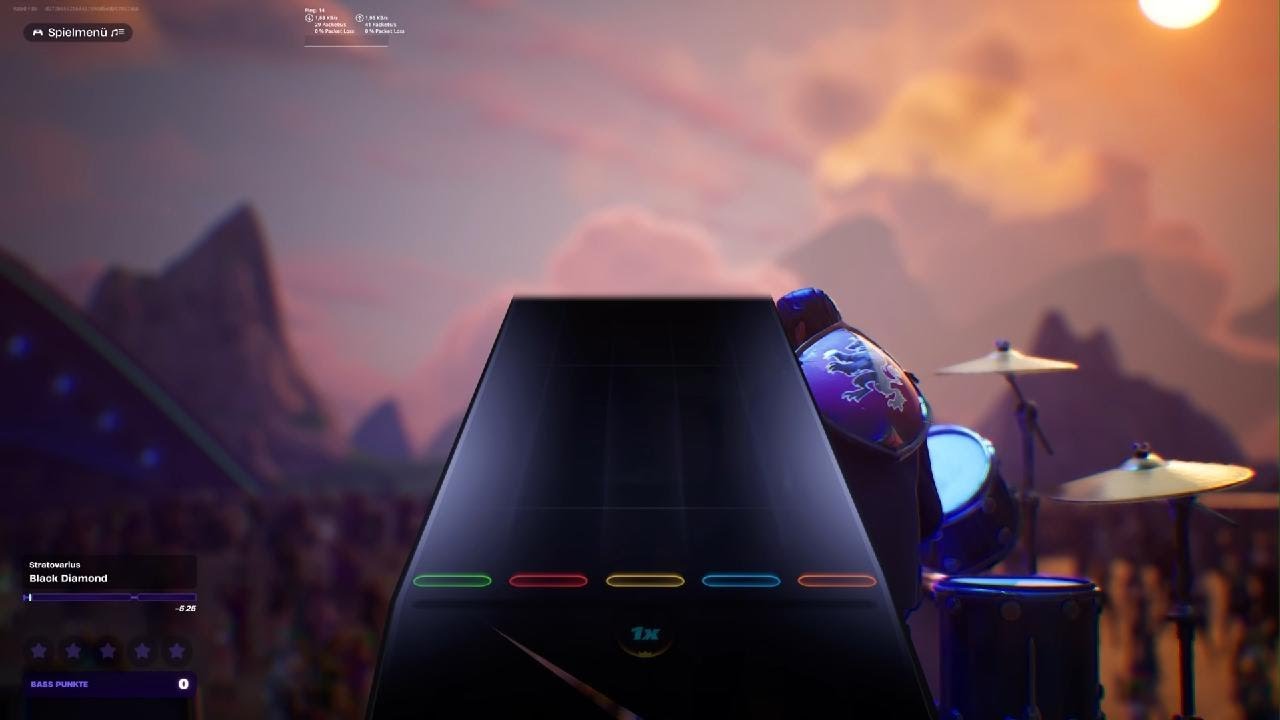 Fortnite Festival Black Diamond Bass 100%