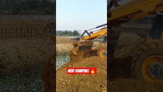 JCB Bucket Mud Dumping 🔥 Satisfying Excavator Loading | Heavy Equipment Working Video #shorts