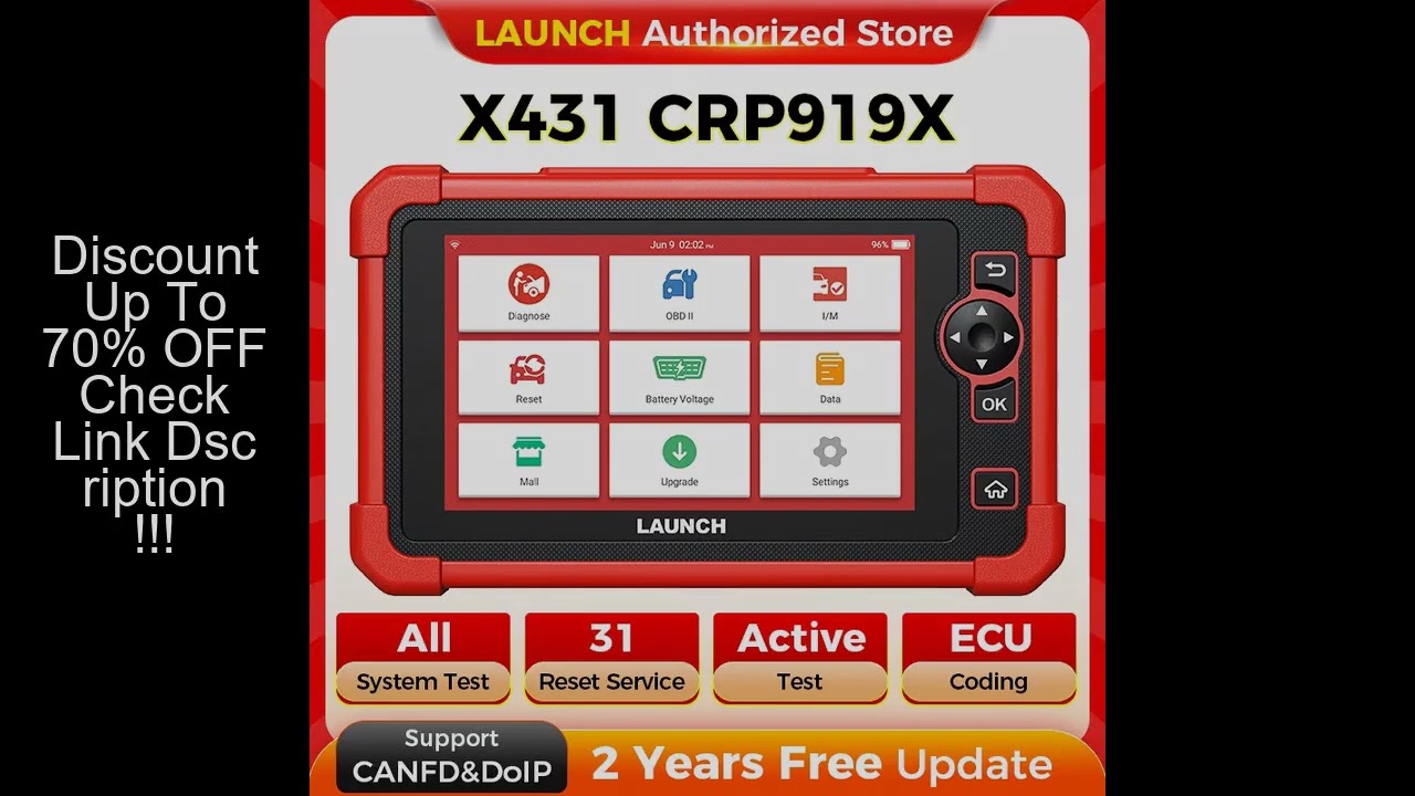 LAUNCH X431 CRP919X OBD2 Scanner Automotive Diagnostic Tools Car CANFD DOIP ECU Coding OBDII Profess