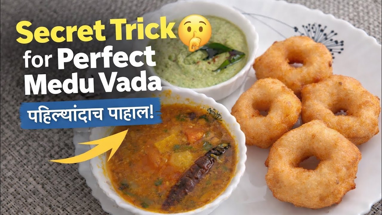 मेदूवडा फुलण्यासाठी अशी ट्रिक… YouTube वर कुणीच सांगितली नाही!!😮Secret Trick for Perfect Medu Vada!!