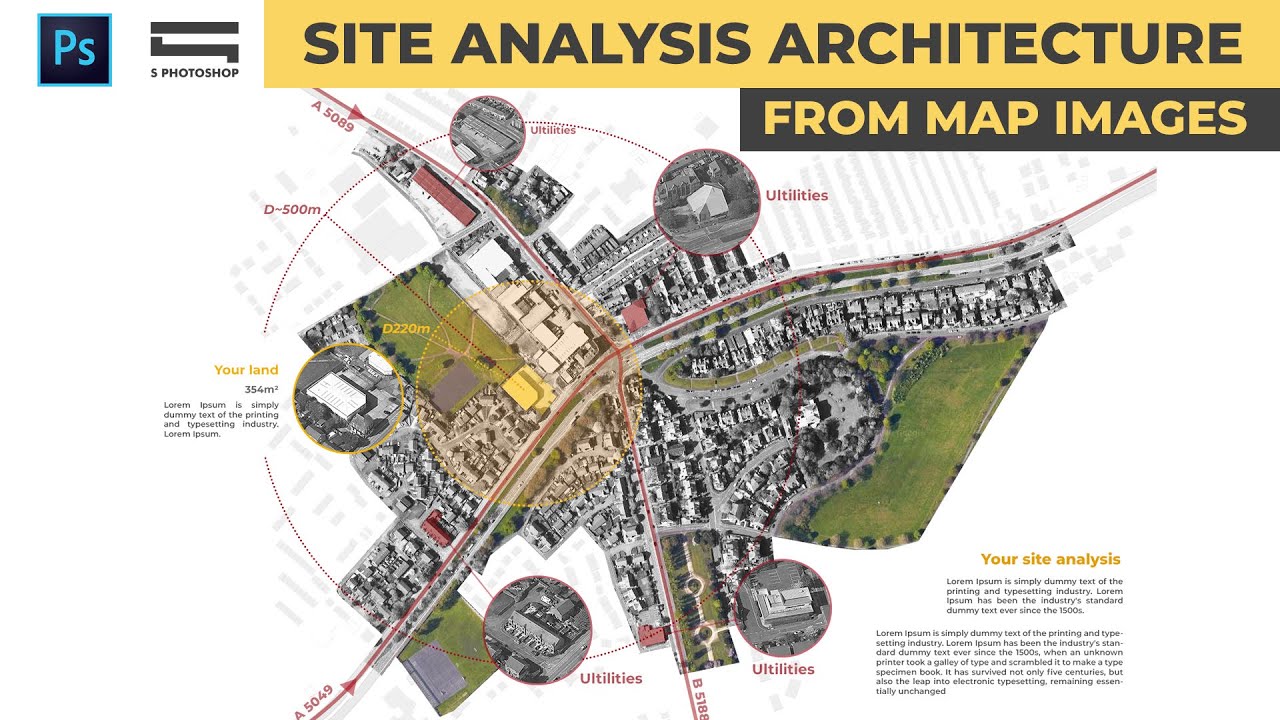 site map คือ  2022  Site Analysis Architecture from Map images (Phân tích hiện trạng khu đất)
