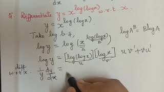 LOGARITHMIC DIFFERENTIATION PROBLEM 5