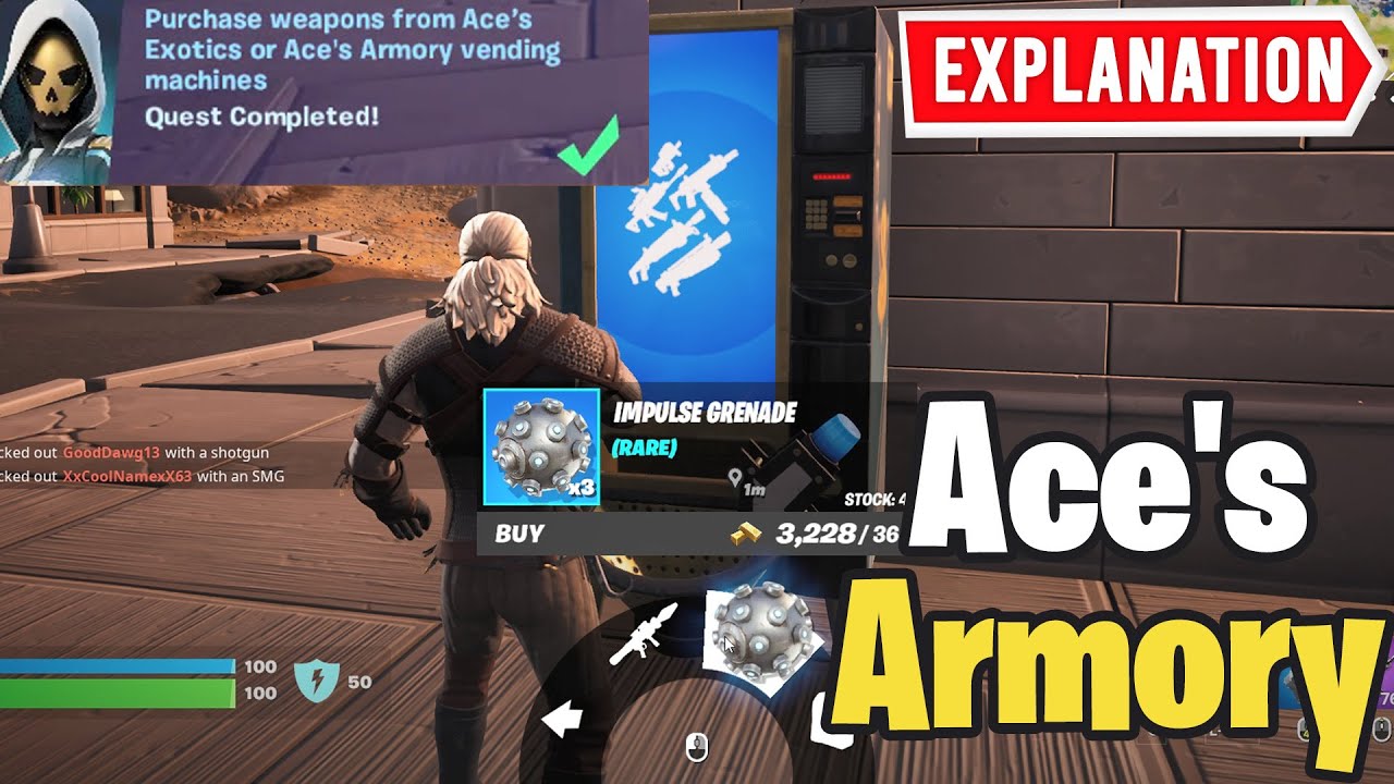 Where to find Ace's Exotics and Ace's Armory vending machines in