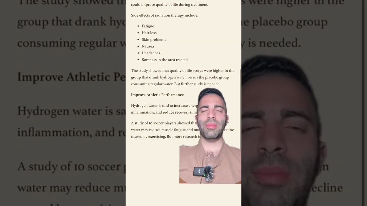 Apparently there are a lot of help benefits with drinking hydrogen water