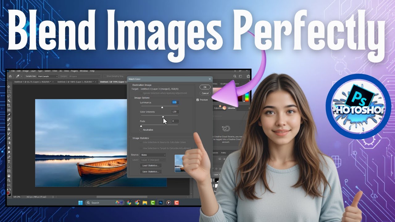 Как смешивать изображения и подбирать цвета в Photoshop | Идеальная композиция (2025)