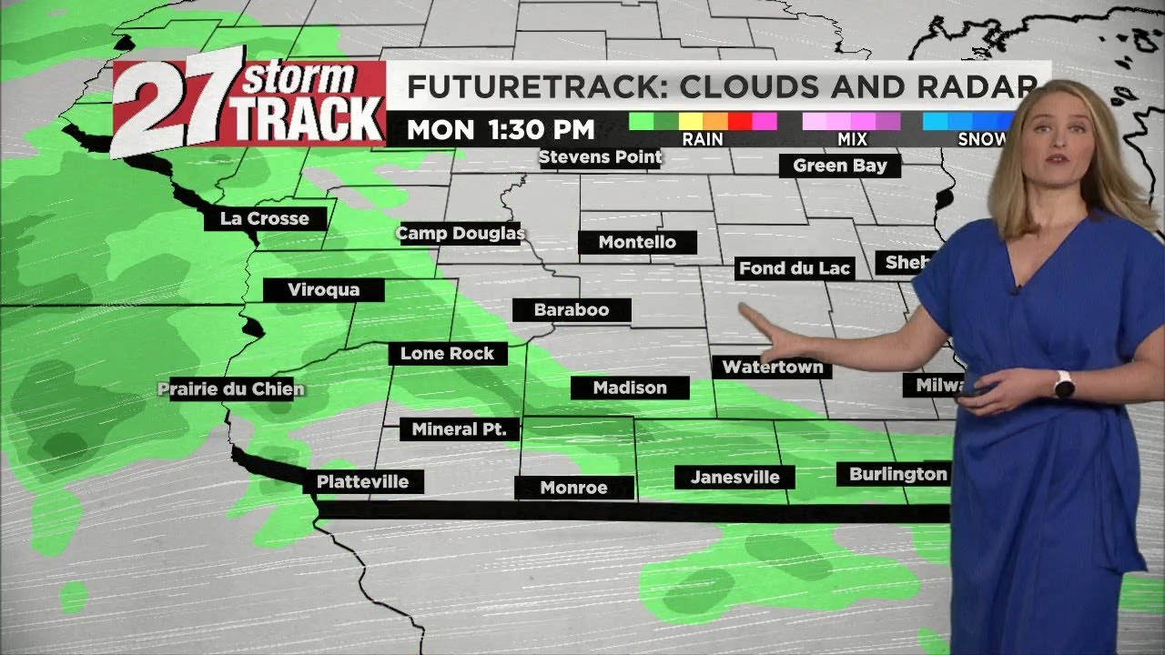 Tracking rain chance for Monday and early Tuesday morning - YouTube