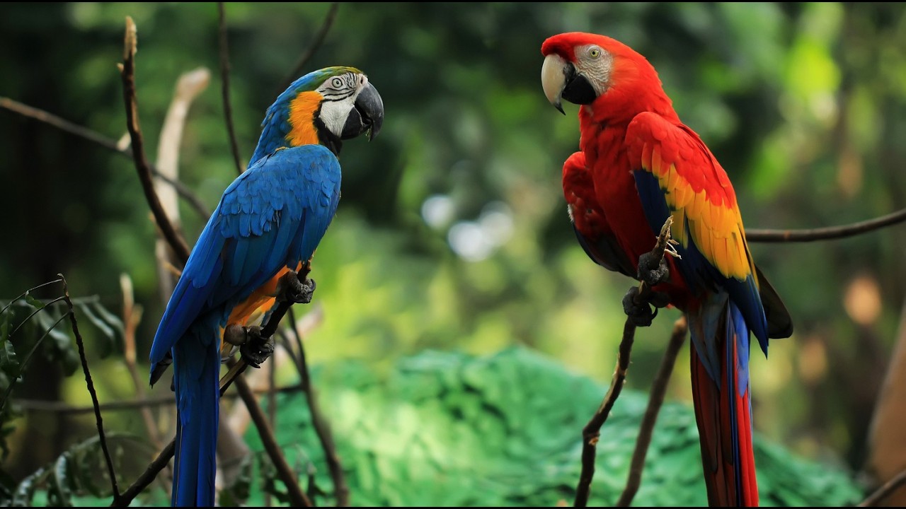 8k 4k 2k What Parrots REALLY Talk About! 🦜😂The Great Macaw Escape! 🚀