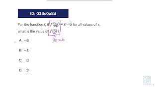 SAT Math - Algebra - Linear Functions: 023c0a8d