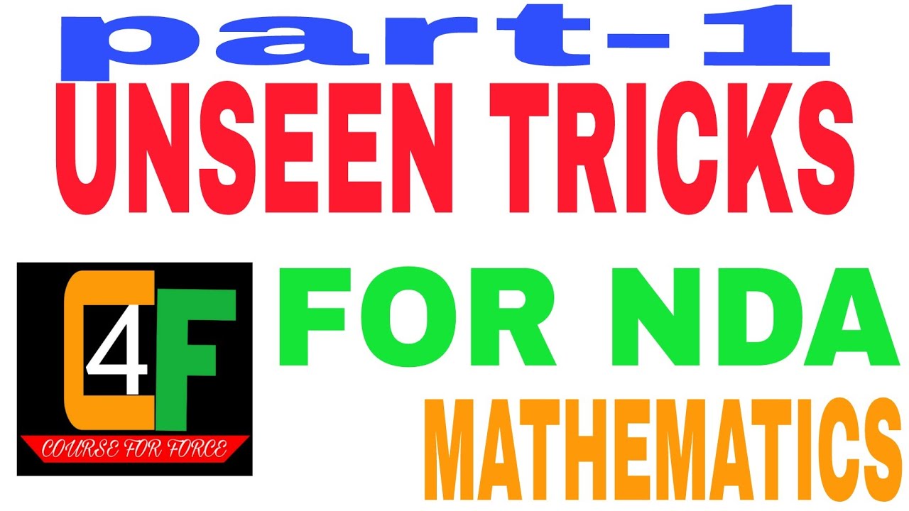NDA Math tricks Part 1 by COURSE 4 FORCE 