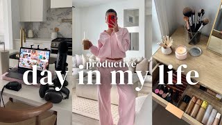 PRODUCTIVE day in my life | pilates, recording the podcast, work day & my everyday makeup routine