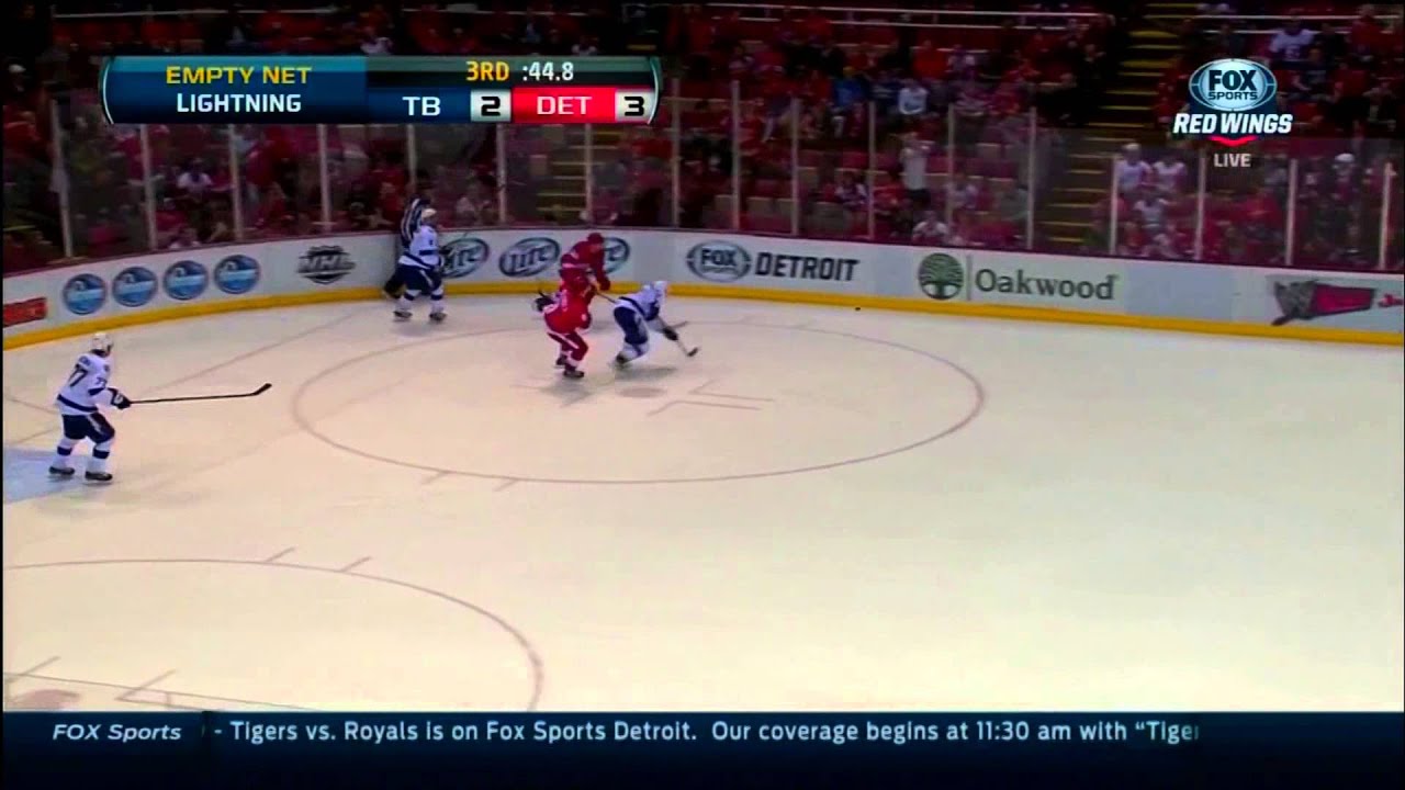 Hockey IQ Drew Miller races to negate the Icing in the last minute