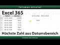 Höchste Zahl aus Datumsbereich | MAXWENNS | Excel 365 Tutorial