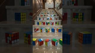 Building a Luxury Staircase Filled with Rubik's Cubes 🤯✨ | Epoxy Resin Transformation #Shorts