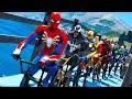 BIKES BMX no Desafio com Homem Aranha e Heróis na Rampa sobre o Mar! Stan Lee Сhallenge GTA V