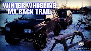 CHEVY TRACKER ON 33s - WINTER WHEELING THE BACK TRAIL...