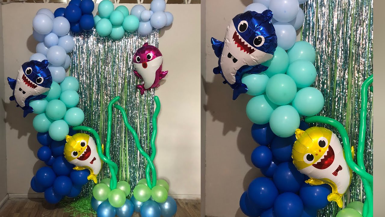 Baby Shark Birthday Theme backdrop design 