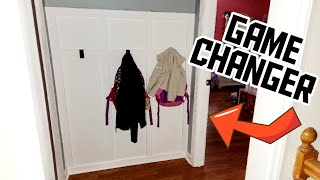 DIY Board and Batten Backpack Station