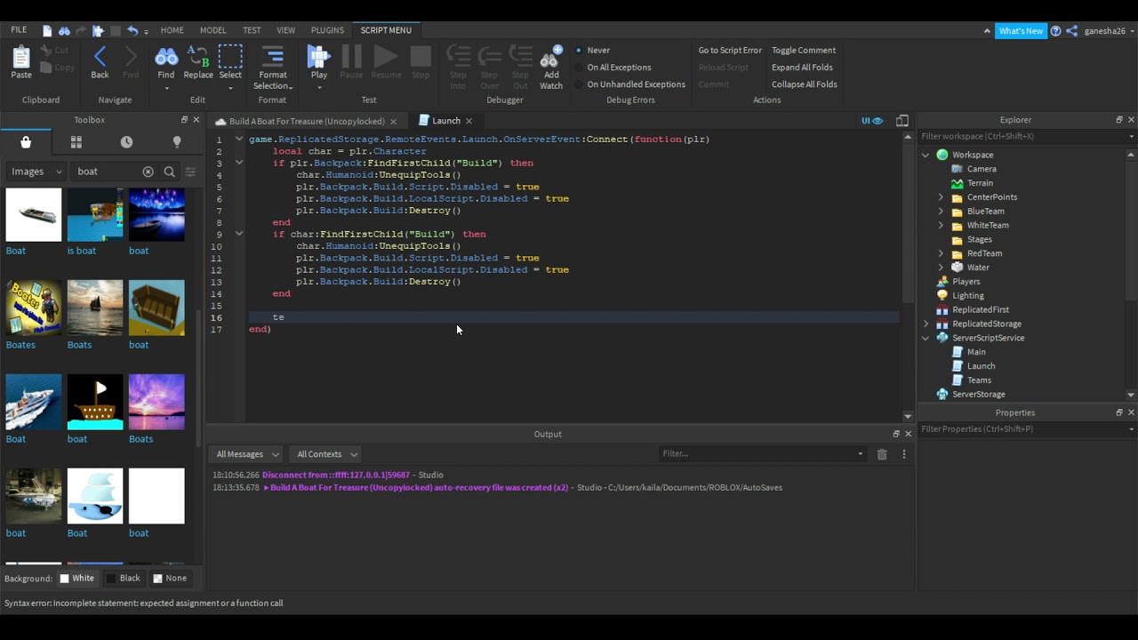Roblox Studio How To Make A Game Like Build A Boat For Treasure Part4!