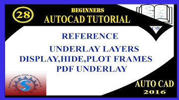 UNDERLAY LAYERS || PLOT FRAMES || PDF UNDERLAY || BASIC TUTORIALS FOR BEGINNERS || AUTO CAD-2016