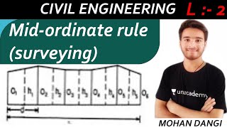 Mid ordinate rule | Surveying | questions on mid ordinate rule | Mohan