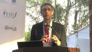 Alexander Leicht from UNESCO speaks at Plenary 2, ESDG Conference