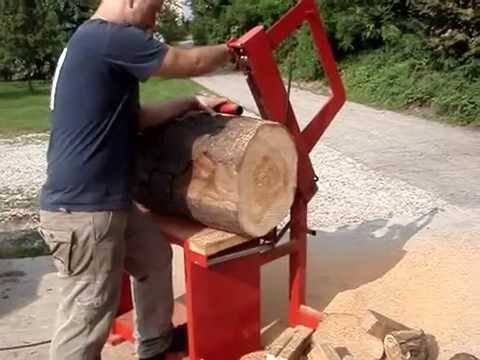 MACCHINA TAGLIO LEGNA DA ARDERE (max 40 cm)- firewood cutting - Saw Bench /  Logging Saw - YouTube