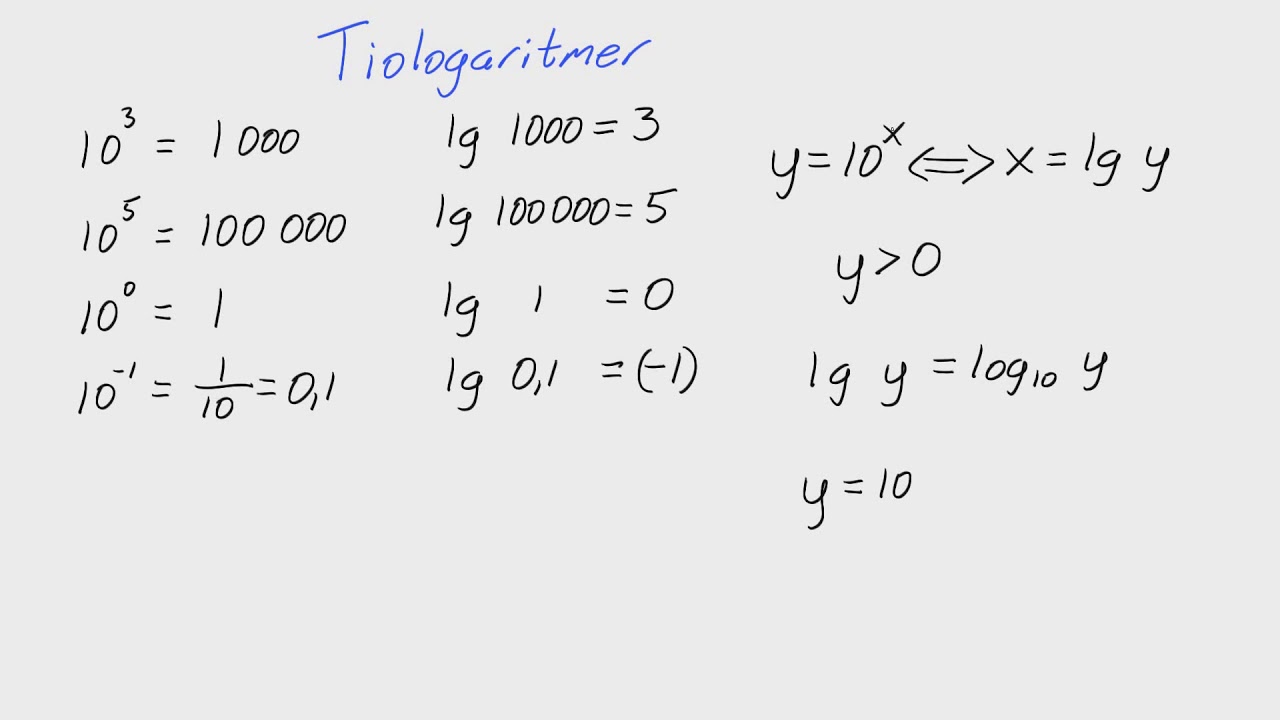 Tiologaritmer Matte 2 Logaritmer Matteboken