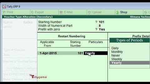 How to set prefix and suffix in invoices   Tally ERP9 Traning Videos