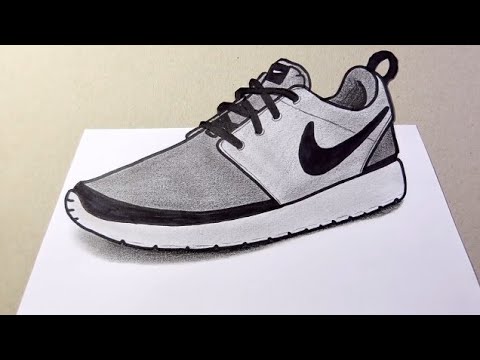 How to draw a Nike shoes in a 3D - YouTube