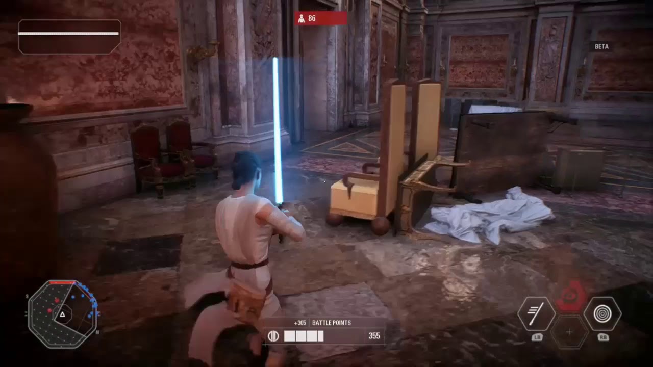 Star Wars Battlefront 2 - Rey Gameplay on Theed Royal Palace!