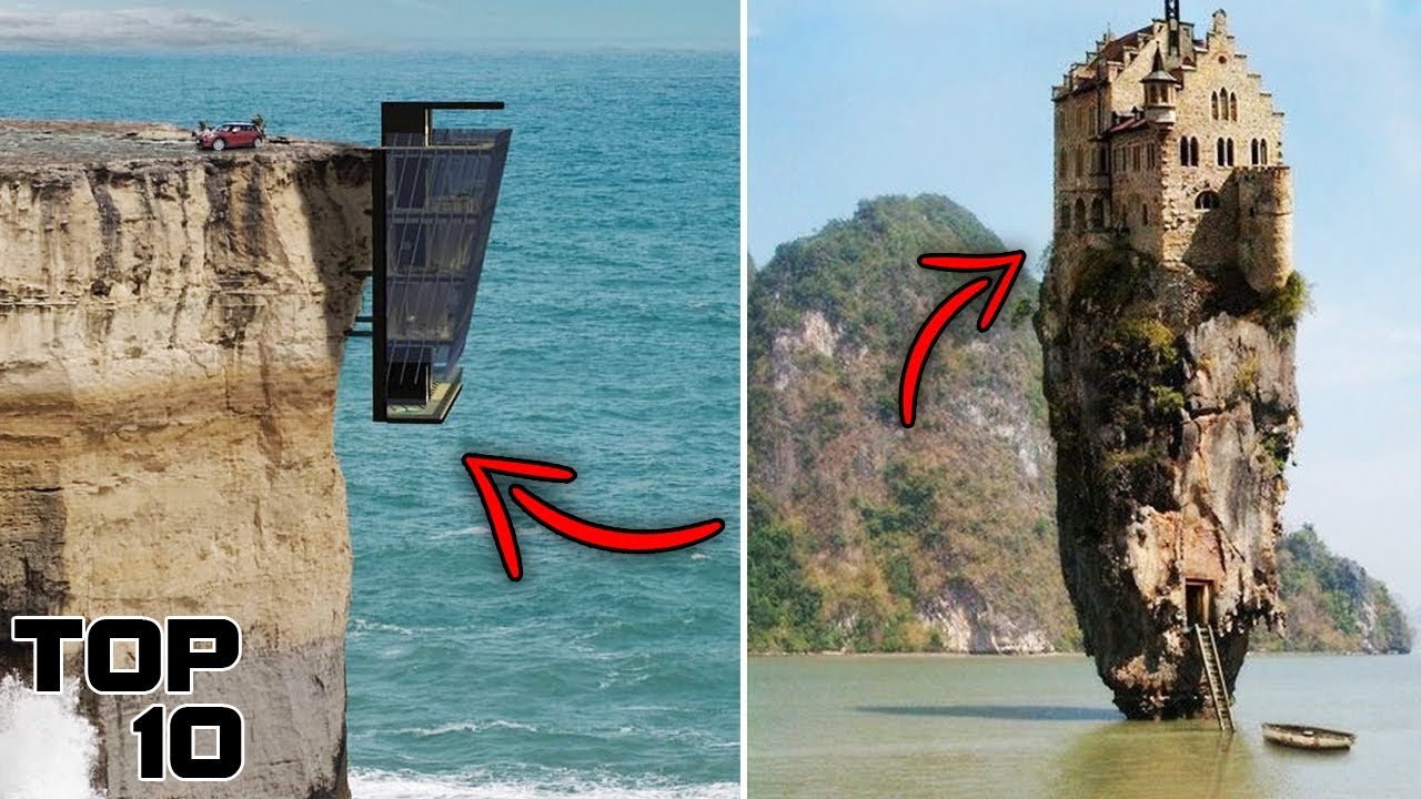 Top 10 Scary Houses Hanging Off Cliffs - YouTube