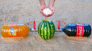Watermelon vs Cola, Fanta and Mentos