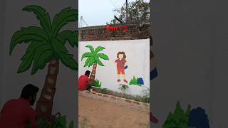 School Wall painting part - 2 #art #drawing #wall #painting #shorts #vairal