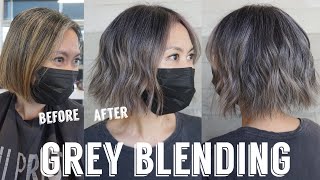 Hair Transformations with Lauryn: Grey Blending on Short Hair with Old Highlights Ep. 115