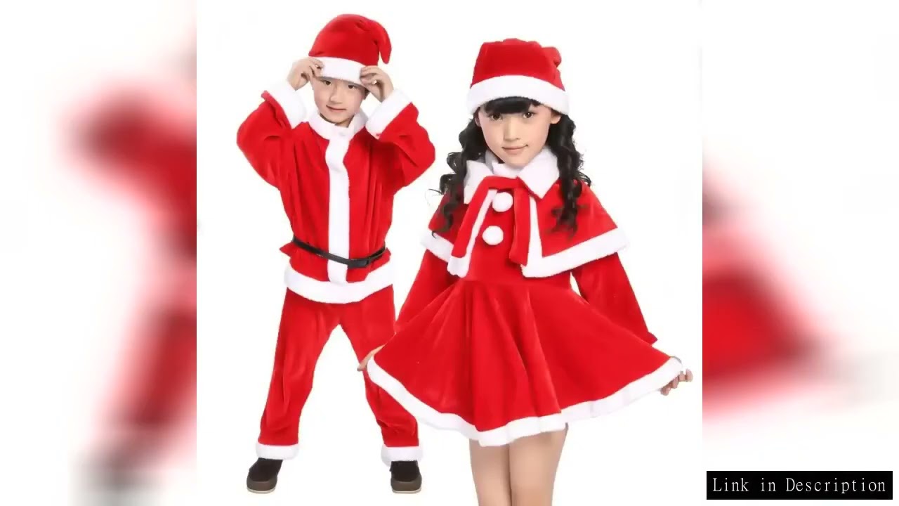 2025 Children's Christmas Costumes, Cosplay Costume Set for Santa Claus Boys and Girls, Classic Red