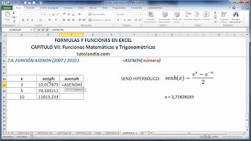 7.8 Función Asenoh: Fórmulas y Funciones en Excel
