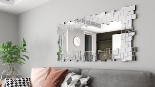 Elegant 47"x25" Frameless Wall Mirror Review - Perfect for Bedroom, Bathroom & Living Room