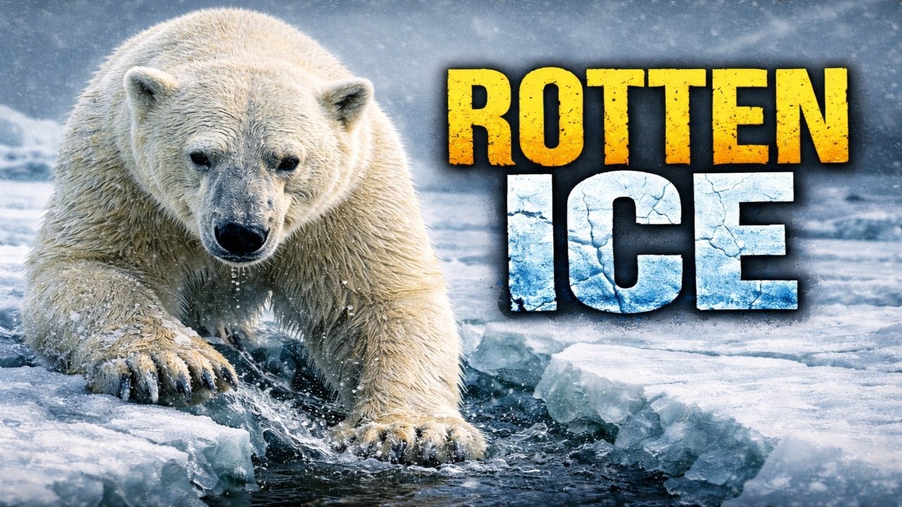 Он ступил на гнилой лёд — Борьба белого медведя за выживание в Арктике 🐻‍❄️