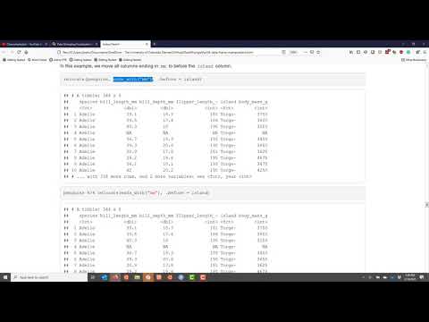 Using the dplyr relocate function