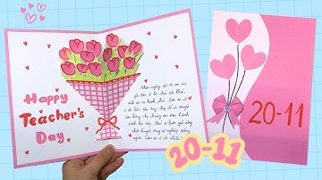 Cách Làm Thiệp 20/11 Đơn Giản Tặng Thầy Cô | Làm Thiệp Chúc Mừng Ngày Nhà Giáo Việt Nam | U Mê Giấy